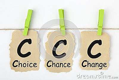 Choice Chance Change CCC Stock Photo