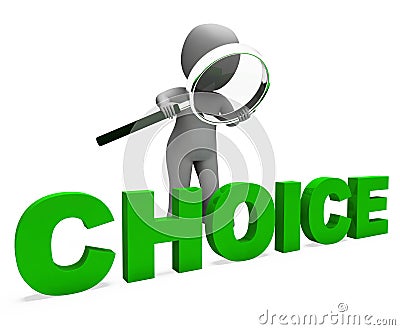 Choice Character Shows Choices Dilemma Or Options Stock Photo