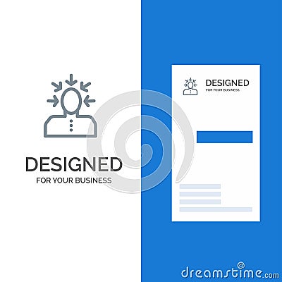 Choice, Choosing, Criticism, Human, Person Grey Logo Design and Business Card Template Vector Illustration