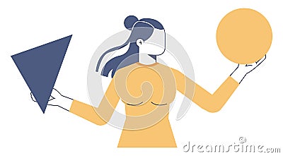 Choice concept. Difficult decision-making, success or failure. Vector Illustration