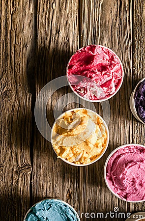 Choice of delicious creamy ice cream Stock Photo