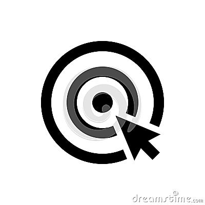 Choice icon, cursor in the center of dart target Vector Illustration