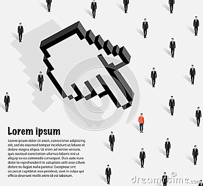 Choice to the main position Vector Illustration