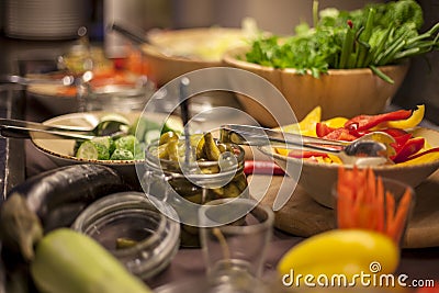 Choice of salads, buffet Stock Photo