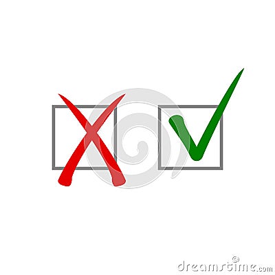 Check mark Symbol Accept and Rejected Vector Illustration