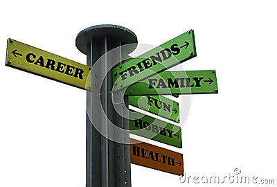 Choices and decisions crossroad Stock Photo