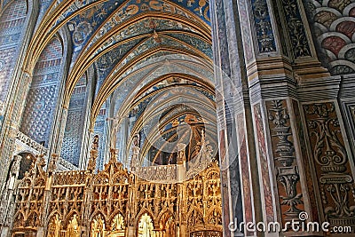 Choir of UNESCO Heritage Site Albi Cathedral Stock Photo