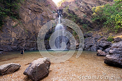 Chok Kra-Din WaterFall in Thong Pha Phum District Kanchanaburi, Thailand Stock Photo