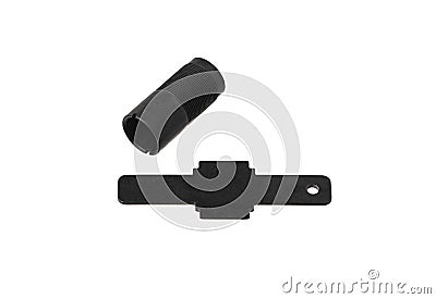 Choke gun and key for them isolated on white back Stock Photo
