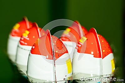 Choklet inside the egg. A good plaything should involve the whole child age Stock Photo