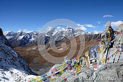 Chola pass 5400m. Nepal Stock Photo