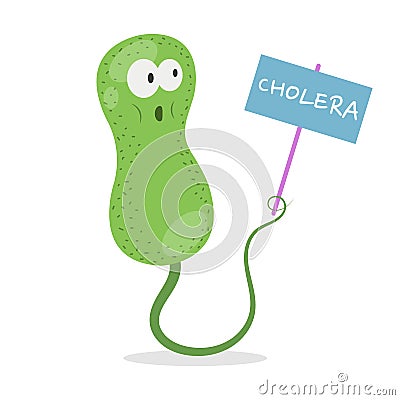 Cholera Disease Cell Vector Cartoon Vector Illustration