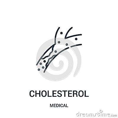 cholesterol icon vector from medical collection. Thin line cholesterol outline icon vector illustration Vector Illustration