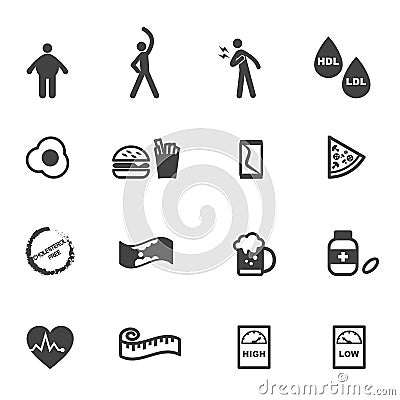 Cholesterol icons Vector Illustration