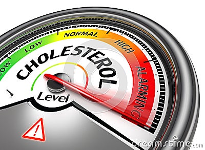 Cholesterol level conceptual meter Stock Photo