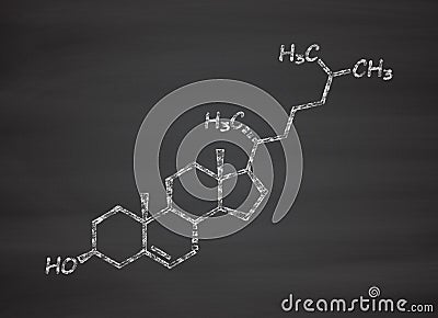 Cholesterol molecule. Essential component of cell membranes and precursor of steroid hormones, bile acids and vitamin D Cartoon Illustration