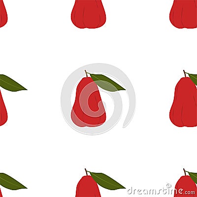 Chompu Fruit. Seamless Vector Patterns Vector Illustration