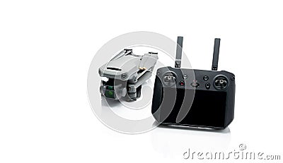 CHONBURI, THAILAND-OCTOBER 31, 2022: DJI Mavic 3 Cine drone and remote controller. UAV or unmanned aerial vehicle. Quadcopter Editorial Stock Photo