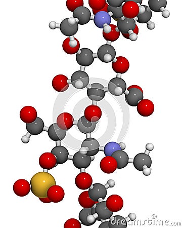 Chondroitin sulphate short fragment. Important component of cartilage. Used as dietary supplement in treatment of osteoarthritis Stock Photo