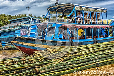 Chong Knies Village, Tonle Sap Lake, Editorial Stock Photo