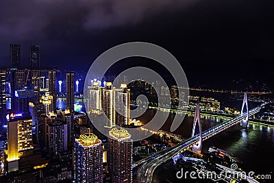 Chongqing, China - July 23, 2019: Urban skyline and skyscrapers of Chongqing in China Editorial Stock Photo