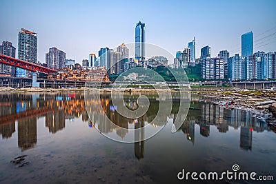 Chongqing, China skyline on the Jialing River Stock Photo