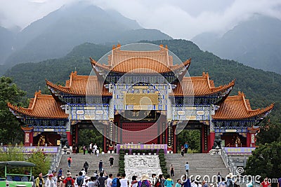 Chongsheng Temple in Dali, overlooks Erhai Lake in the east and leans against Cangshan Mountain in the west Editorial Stock Photo