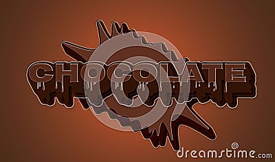 Choolate 3d letters text effect on dark coffee background, 3d text typography design editable text, modern alphabet 3d lettering Vector Illustration