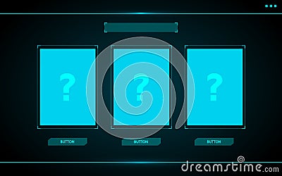 Choose one card,Game ui interface hud abstract technology design Vector Illustration