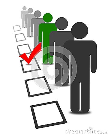 Choose people in selection election vote boxes Stock Photo