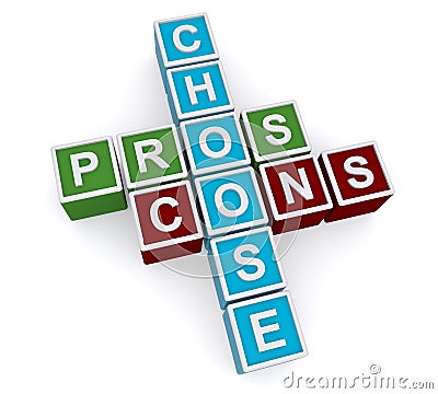 Choose pros cons Stock Photo