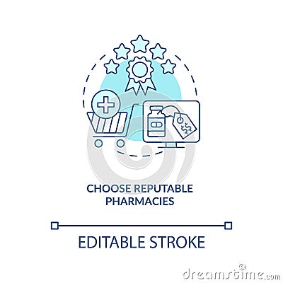 Choose reputable pharmacies concept icon Vector Illustration
