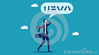Choose the right path. The businessman decides which way to go. vector illustration Vector Illustration