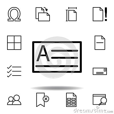 choose, text, box icon. Can be used for web, logo, mobile app, UI, UX Stock Photo