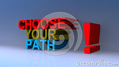 Choose your path on blue Stock Photo