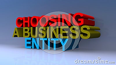 Choosing a business entity on on blue Stock Photo