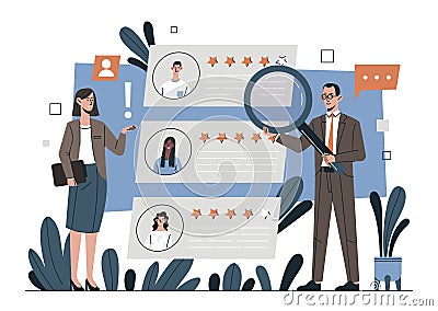 Choosing candidate concept Vector Illustration
