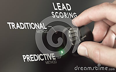 Choosing Predictive Lead Scoring Instead of Traditional Methodology Stock Photo