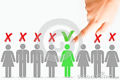 Choosing the right candidate concept Stock Photo