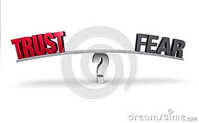 Choosing Between Trust and Fear Stock Photo