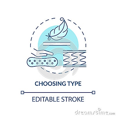 Choosing type blue concept icon Vector Illustration