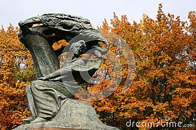 Chopin monument Stock Photo