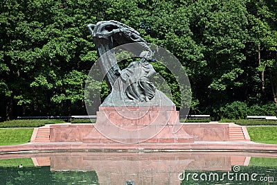 The Chopin Statue in Lazienki Park, Warsaw, Poland. Stock Photo