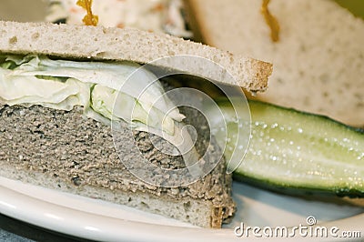 Chopped chicken liver sandwich Stock Photo