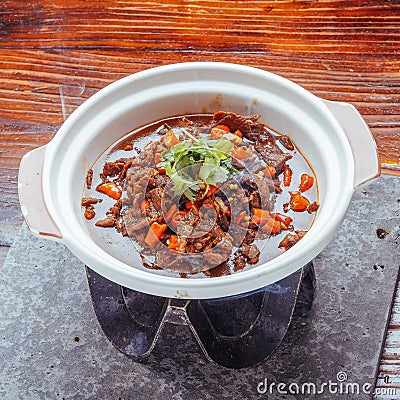 Chopped chili beef china food Stock Photo