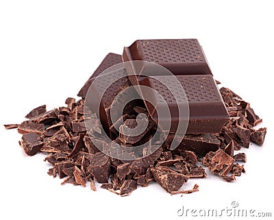 Chopped chocolate bars Stock Photo