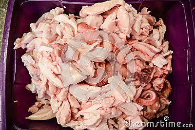 Chopped fat for homemade sausages Stock Photo