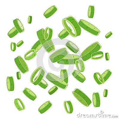 Chopped Fresh Green Onions Vector Illustration