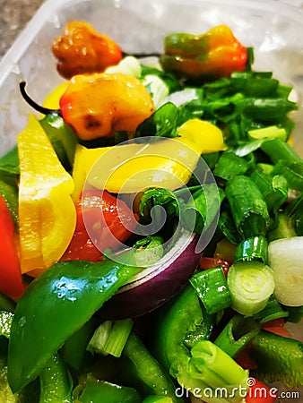 Chopped fresh vegetables Stock Photo