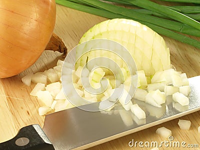 Chopped onion Stock Photo